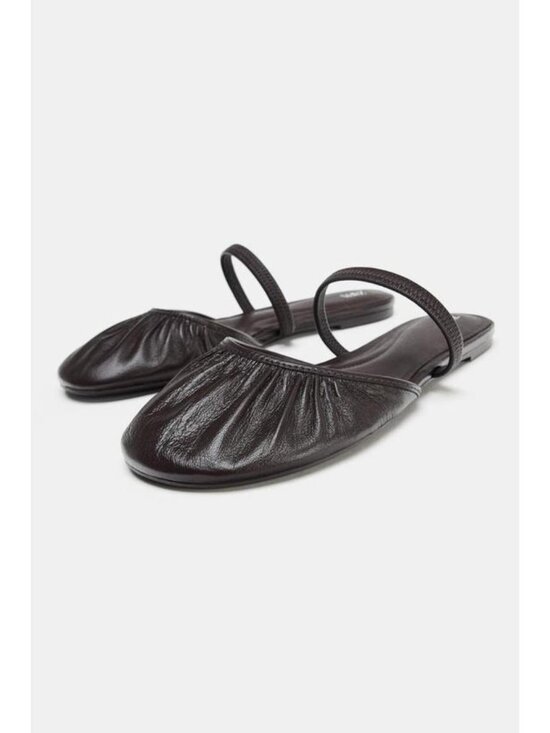 Zara Shoes - ZARA LEATHER SLINGBACK BALLET FLATS